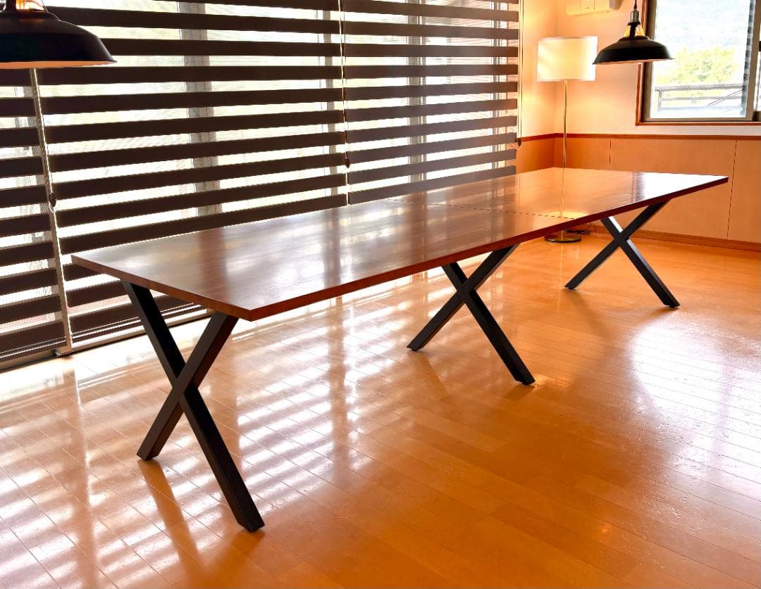 KANADEMONO ラバーウッド チークブラウン テーブル 300*100cm