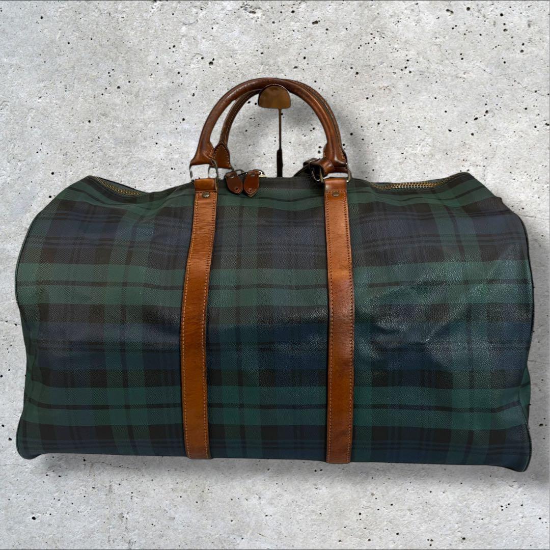 ポロラルフローレン 2way ボストンバッグ ショルダー チェック柄 PVC