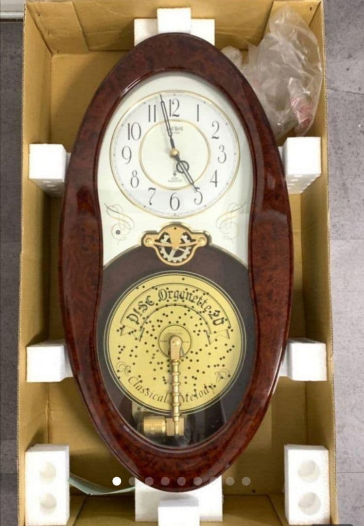 SMALL WORLD リズム時計 オルゴール時計 付属品、箱付き外観良い