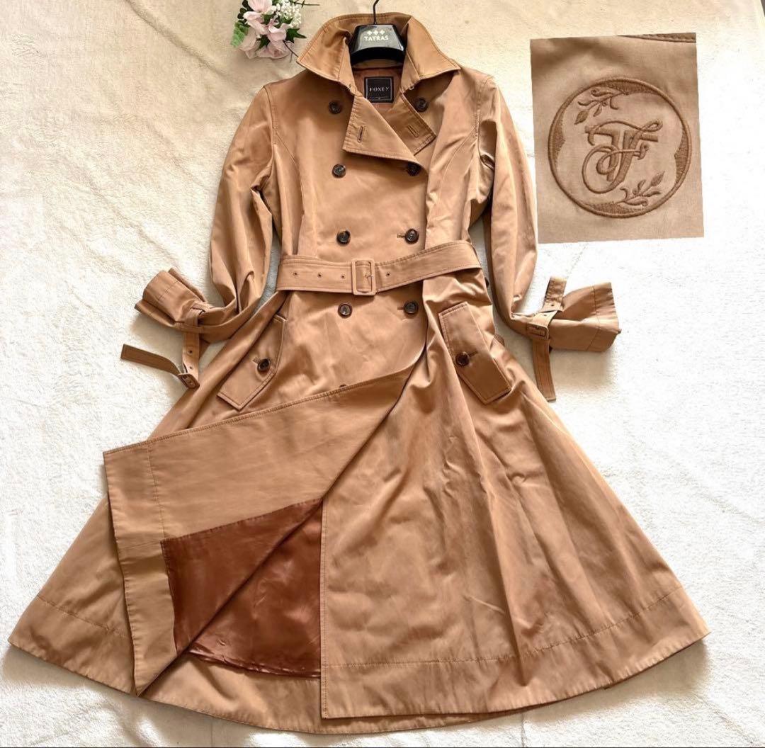 美品✨定価19万✨フォクシー モノグラムトレンチコート バッグロゴ 21年