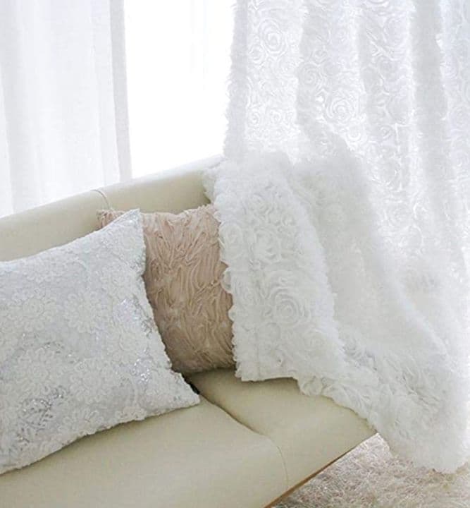 展示品、目隠しカーテン一枚３Ｄローズ 130cm×200cm