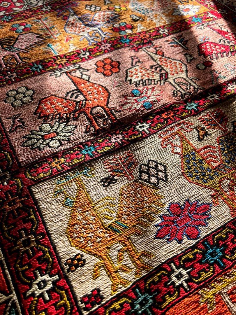 ペルシャ絨毯　カシュガイ族　キリム　手織り　100x80