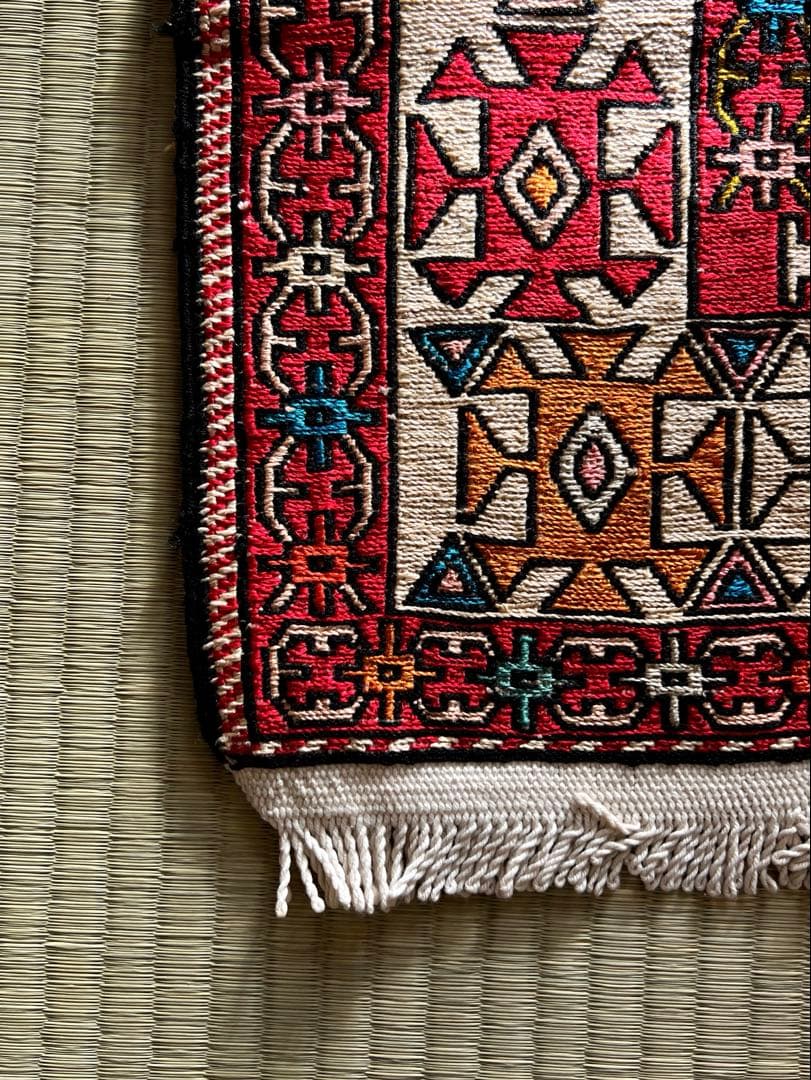 ペルシャ絨毯　カシュガイ族　キリム　手織り　100x80