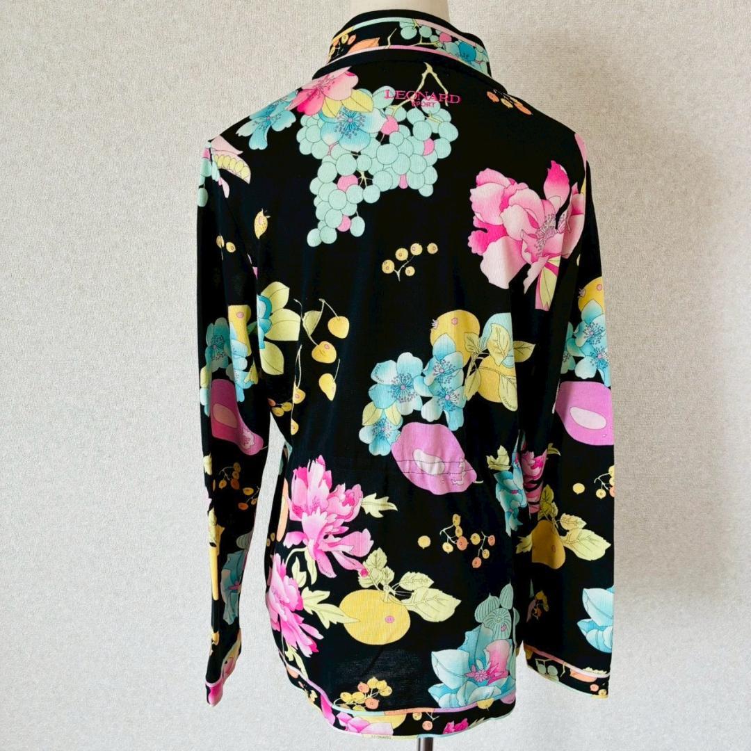 美品 LEONARD SPORT フラワープリント ハイネック 上品 オシャレ