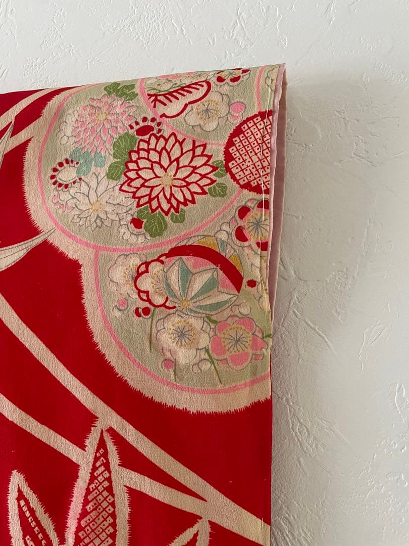 七五三　三歳　アンティークお着物セット　おまかせ髪飾り付き