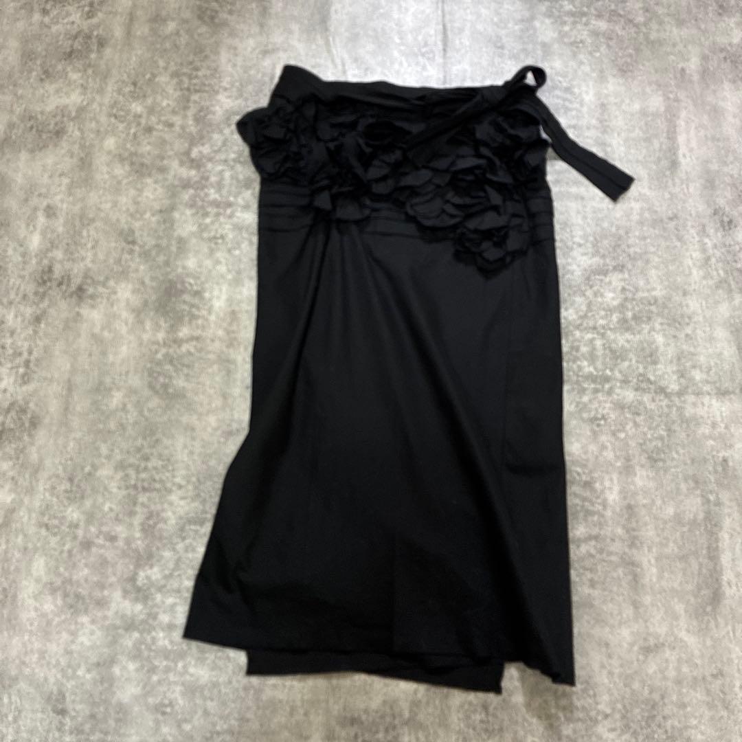 tricot COMME des GARÇONS 立体モチーフ花　巻きスカート