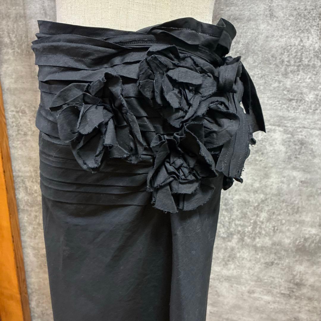 tricot COMME des GARÇONS 立体モチーフ花　巻きスカート