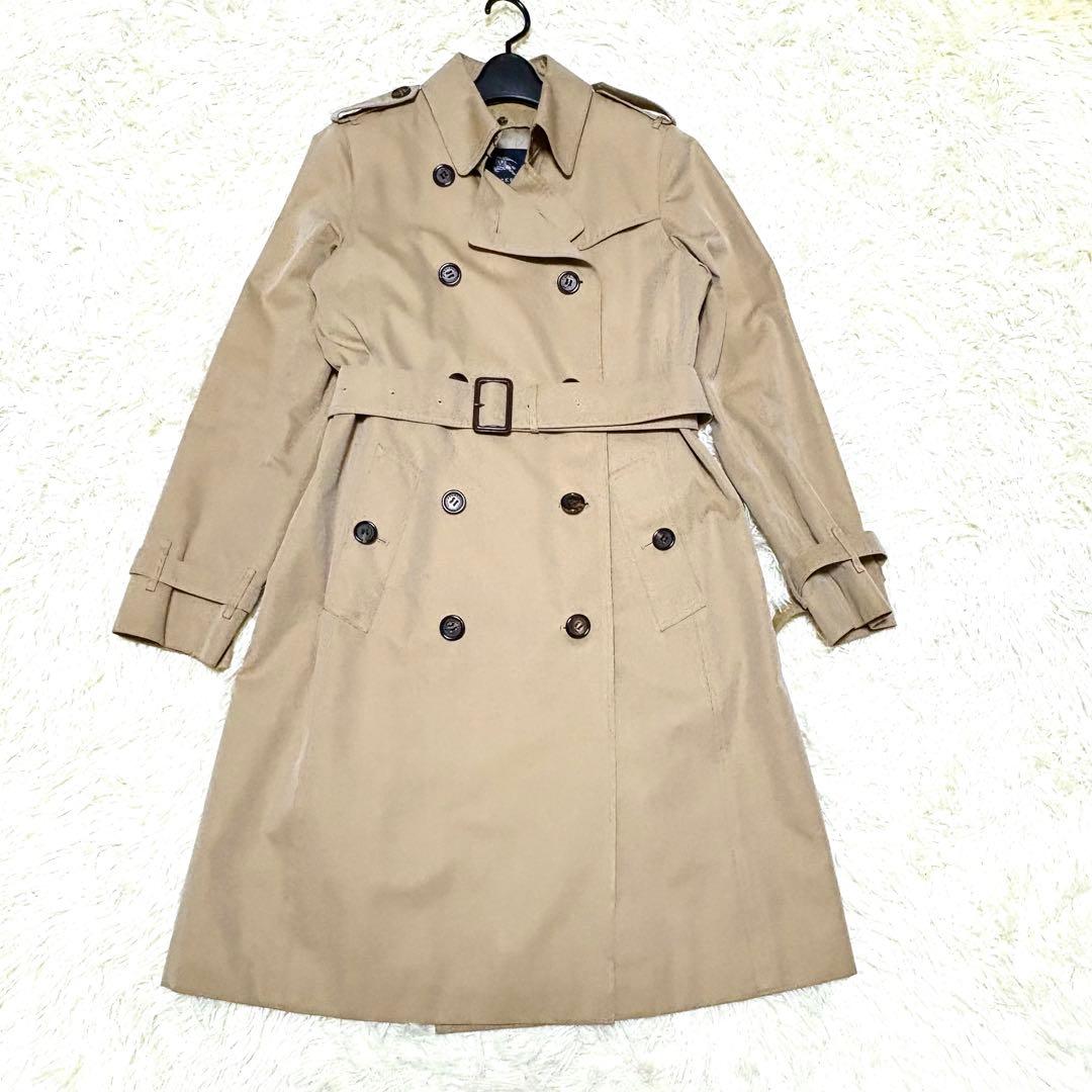 バーバリーロンドン メガチェックライナー付き ハニーべージュトレンチコート L