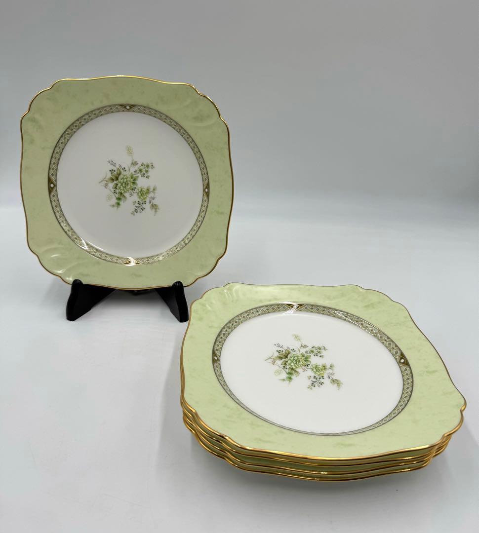 ノリタケNoritakeオリエンタルトレイル スクエアプレート5枚セット未使用品