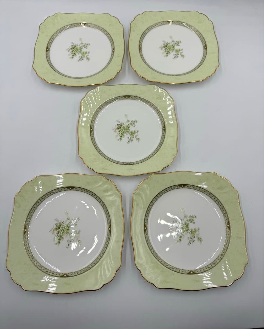 ノリタケNoritakeオリエンタルトレイル スクエアプレート5枚セット未使用品