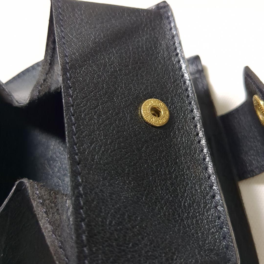 美品 イルビゾンテ ナターコレクション 2つ折り 財布 ブラック グリーン