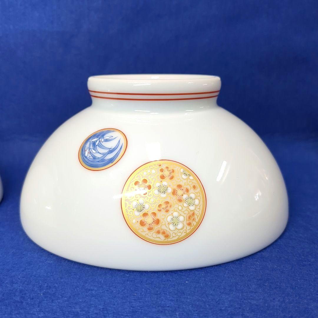 深川製磁　宮内庁御用達　寿赤絵　レア　中丼　どんぶり２個