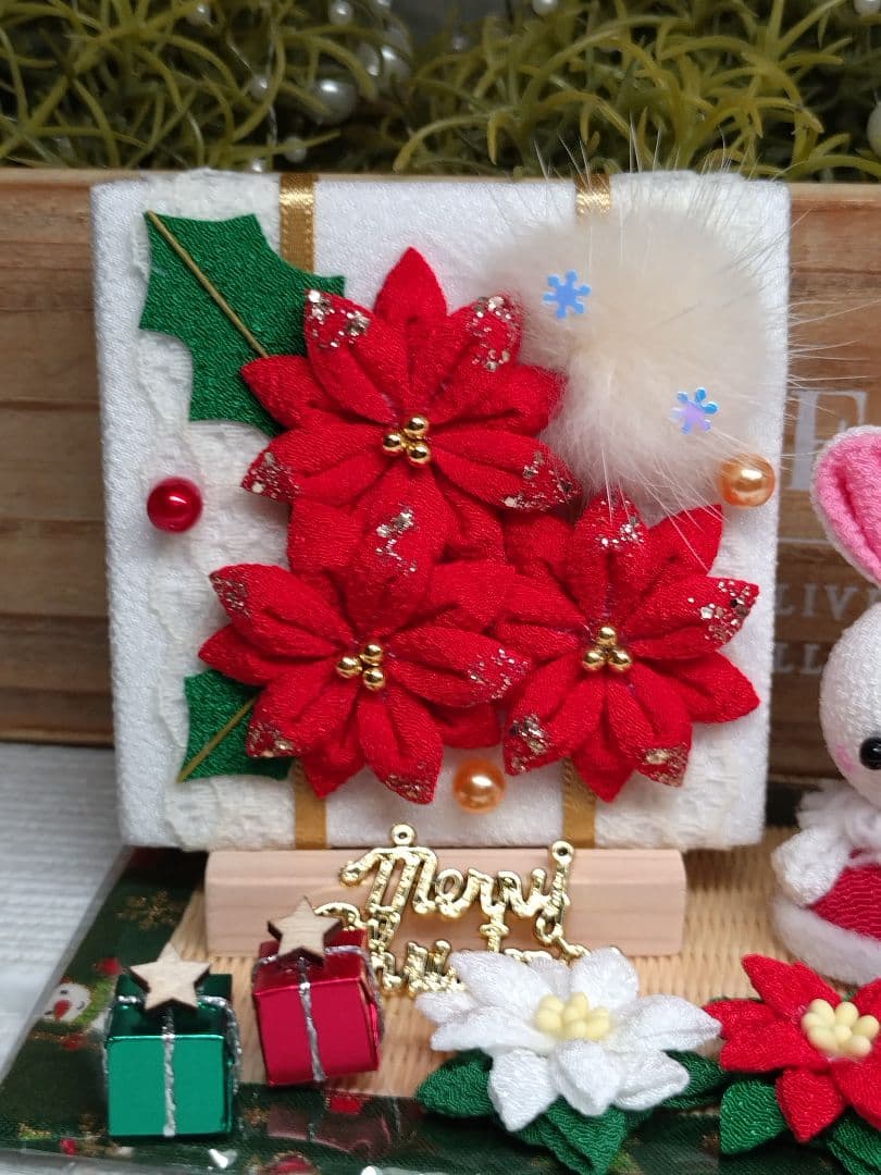 ♦No.18☆クリスマス飾り*☆サンタうさぎちゃんと可愛いピンクツリー♦他