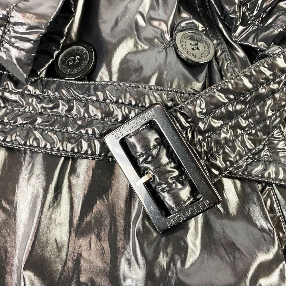 ★極美品★モンクレール ナイロン トレンチコート ロゴワッペン ベルト付き M