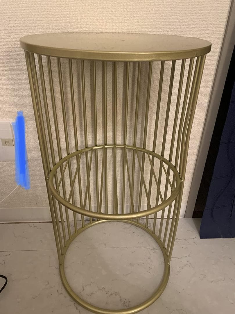 ゴールドフレーム グジュアリー大理石テーブル 2層収納