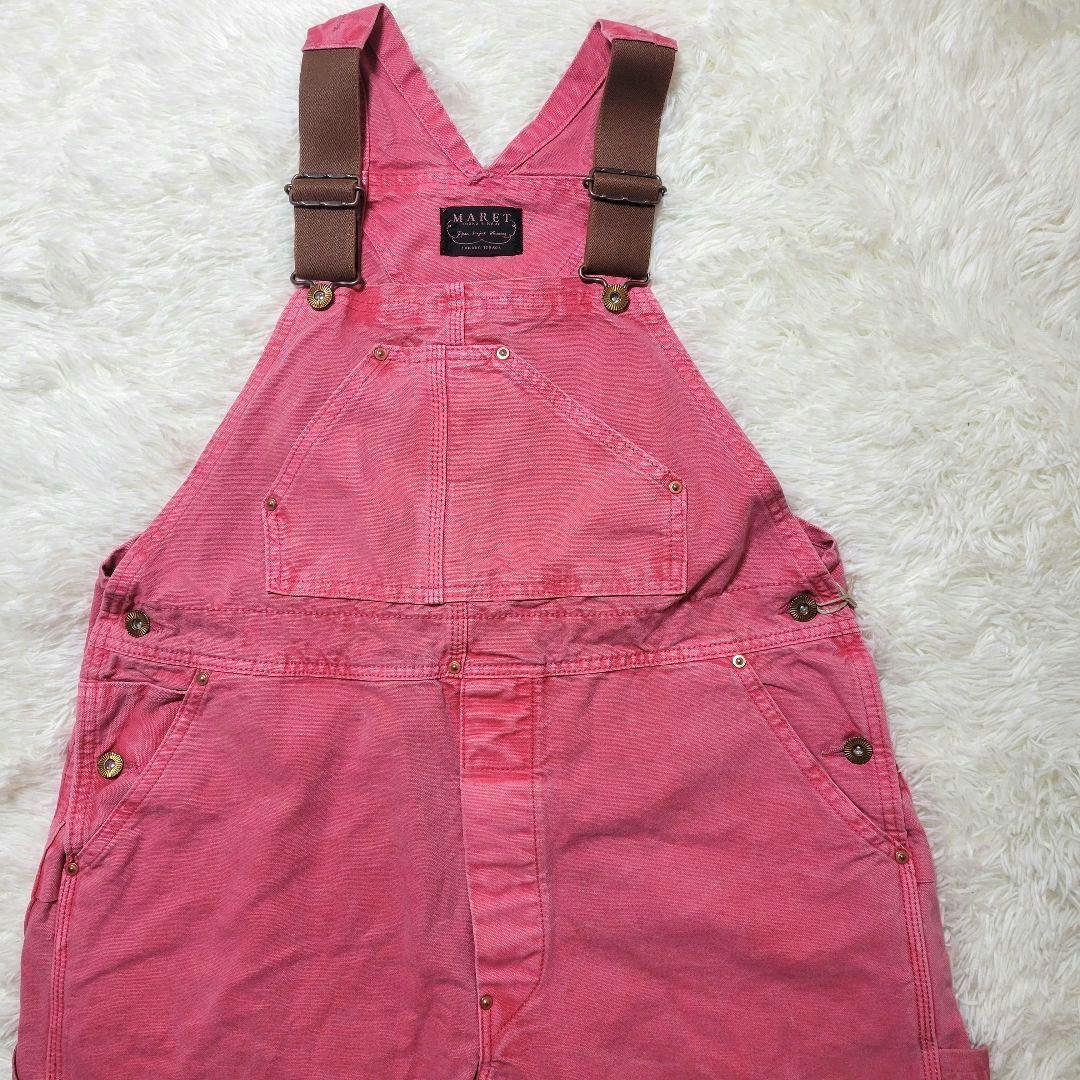 MARET マレ♡オーガニックダックワークONワークオーバーオール ピンク