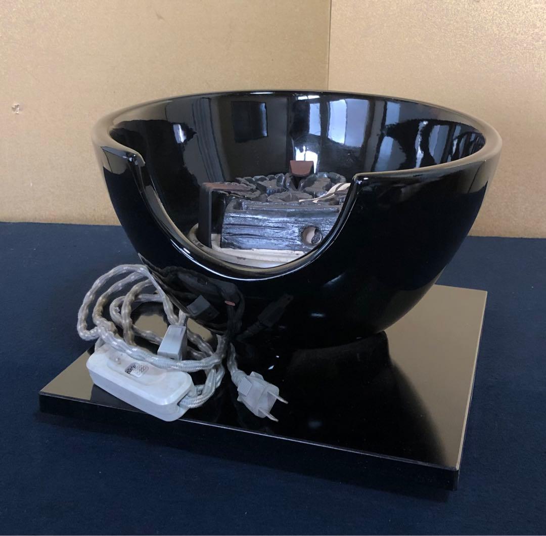 《R》茶道具 野々田式 黒真塗 風炉型電熱器 敷板一体型　　1f