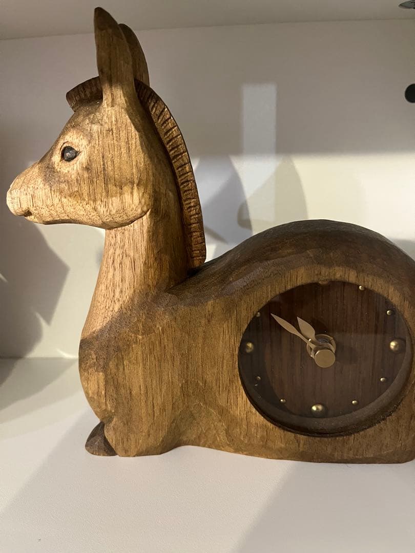 kiyata キヤタ　ロバ　置き時計　木製馬型置時計