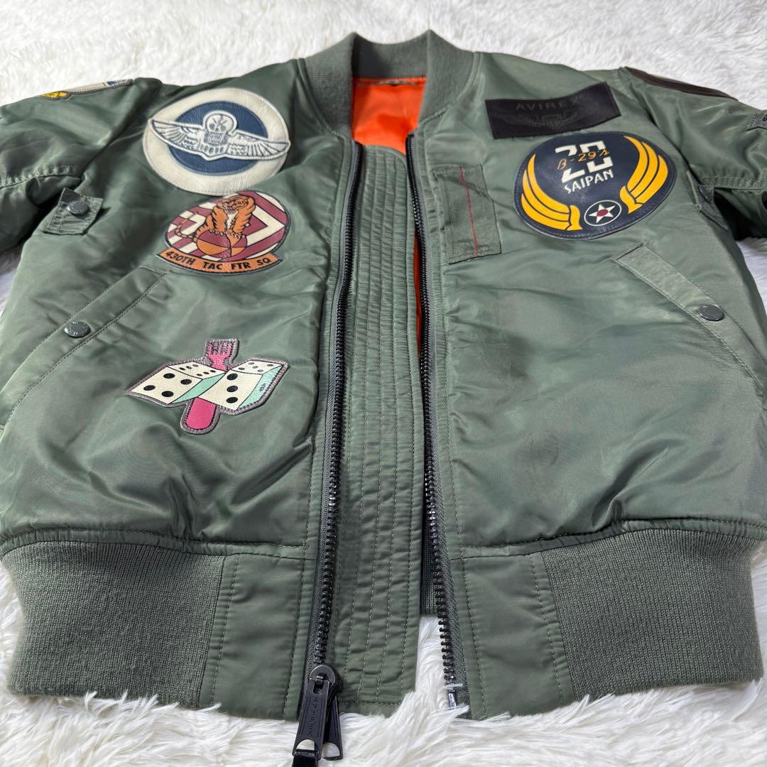 AVIREX MA-1 フライトジャケット 牛革ワッペン M 超短丈 トップガン