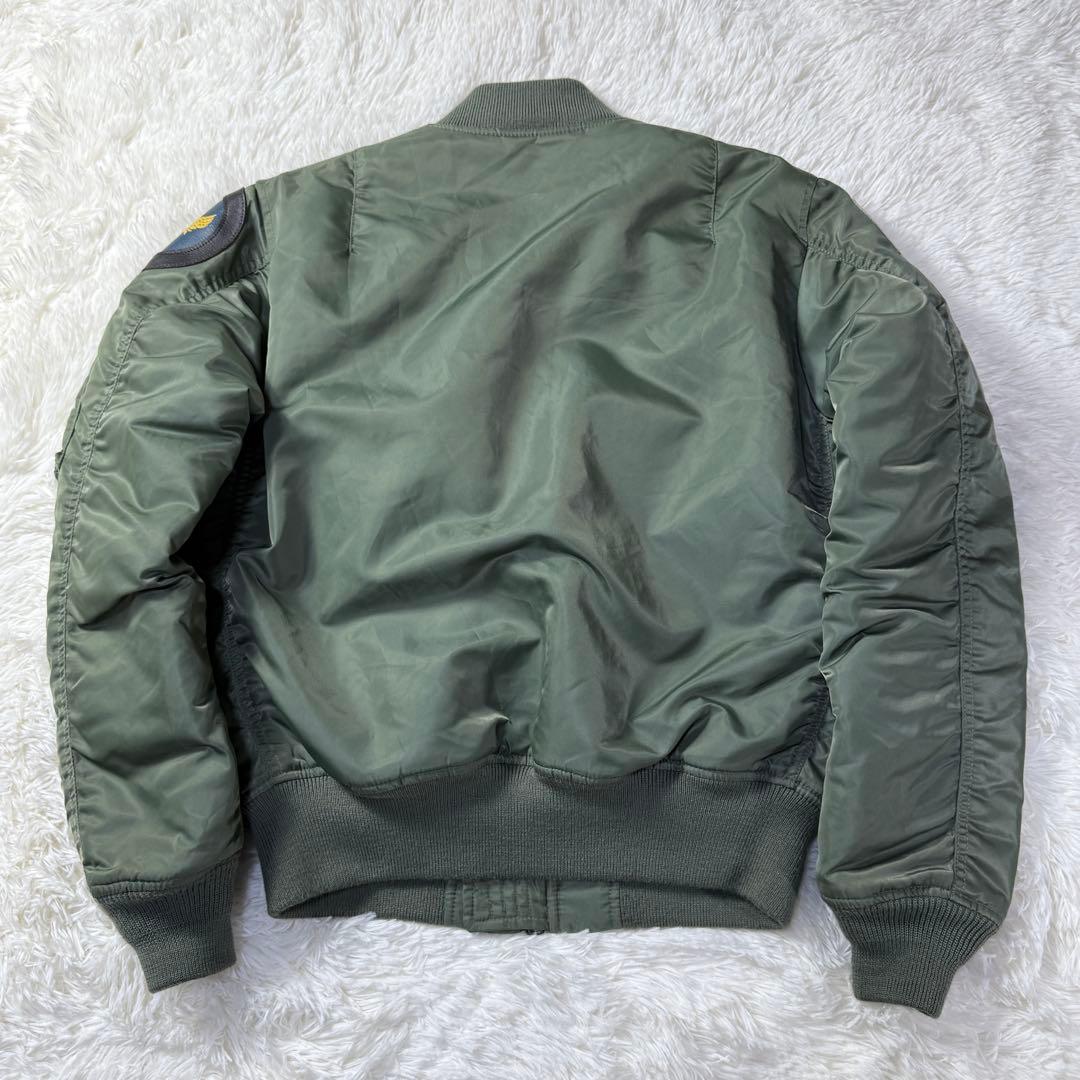 AVIREX MA-1 フライトジャケット 牛革ワッペン M 超短丈 トップガン