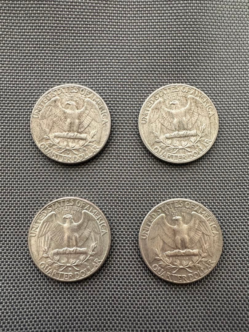 ❁*m様 25セント　旧硬貨　銀貨　4枚