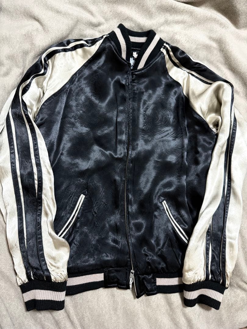 未使用近 SATORI２面用 虎 桜 日本限定 スカジャン レーヨン 美品