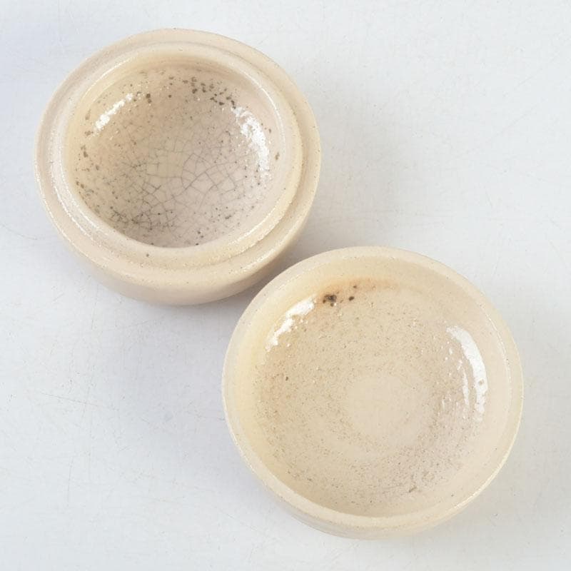 茶道具　大樋焼　大樋年朗作　白釉香合　今日庵鵬雲斎好　極め箱　V　9715