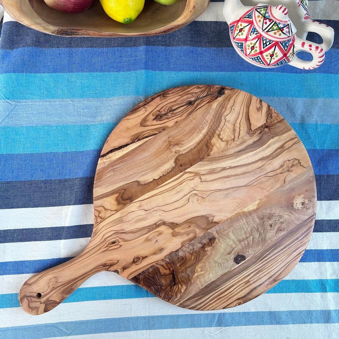 オリーブの木　ピザボード　つぎはぎの人生　約φ32.5cm