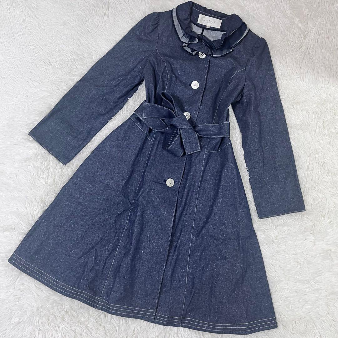 美品 銀座マギー MAGGYTOKYO ラメデニムコート 40 エムズグレイシー