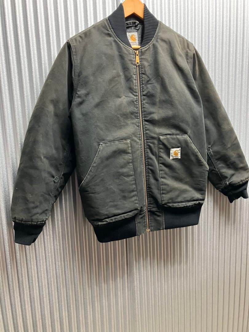 carharttダックジャケットM黒フェードボンバージャケット中綿キルティング