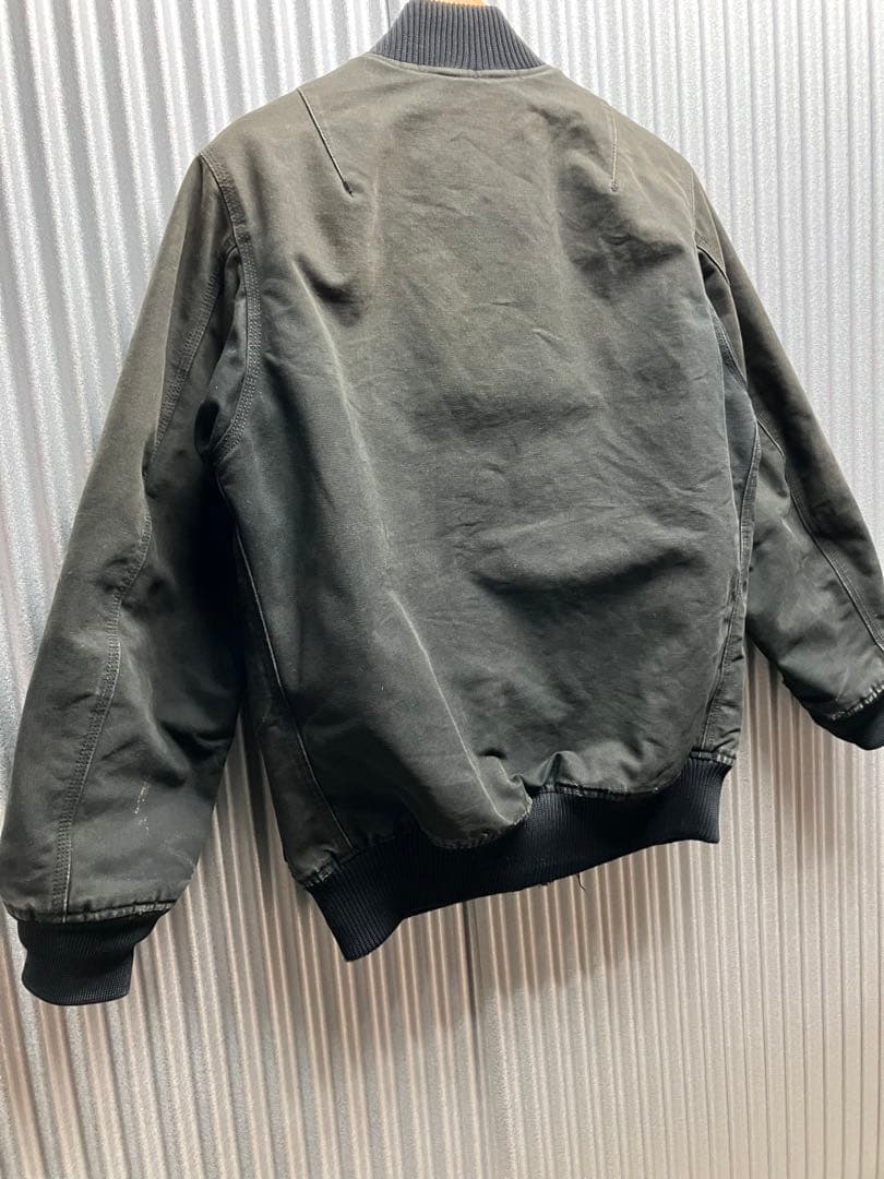 carharttダックジャケットM黒フェードボンバージャケット中綿キルティング