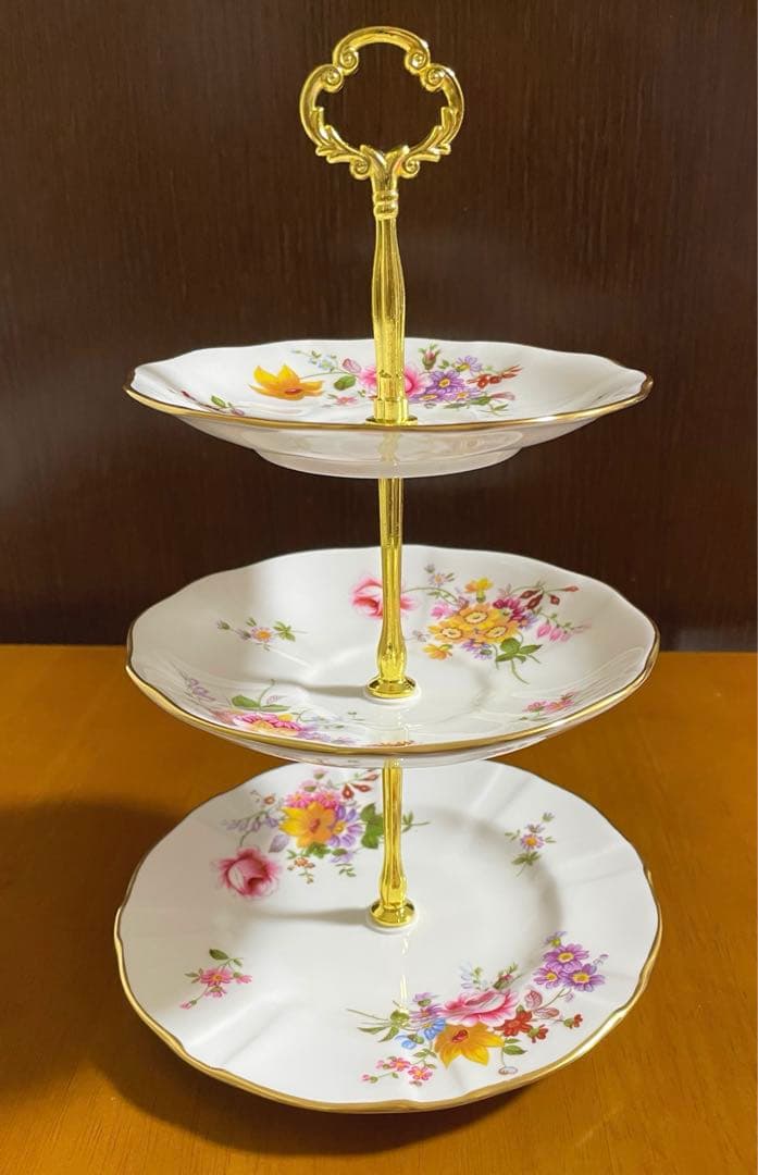 レア ロイヤルクラウンダービー ポジー ケーキスタンド ＊ 3段 アフタヌーン