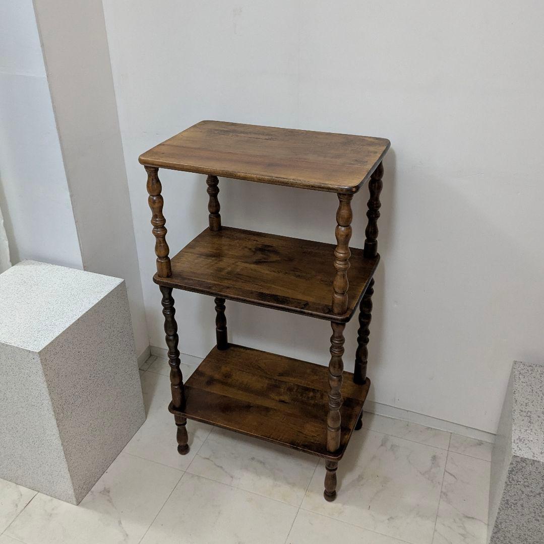 木製 アンティークテイスト 3段シェルフ ラック フレンチ クラシカル レトロ