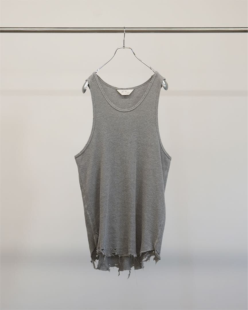 トップス 25SS ANCELLM / DAMAGE WAFFLE TANK TOP
