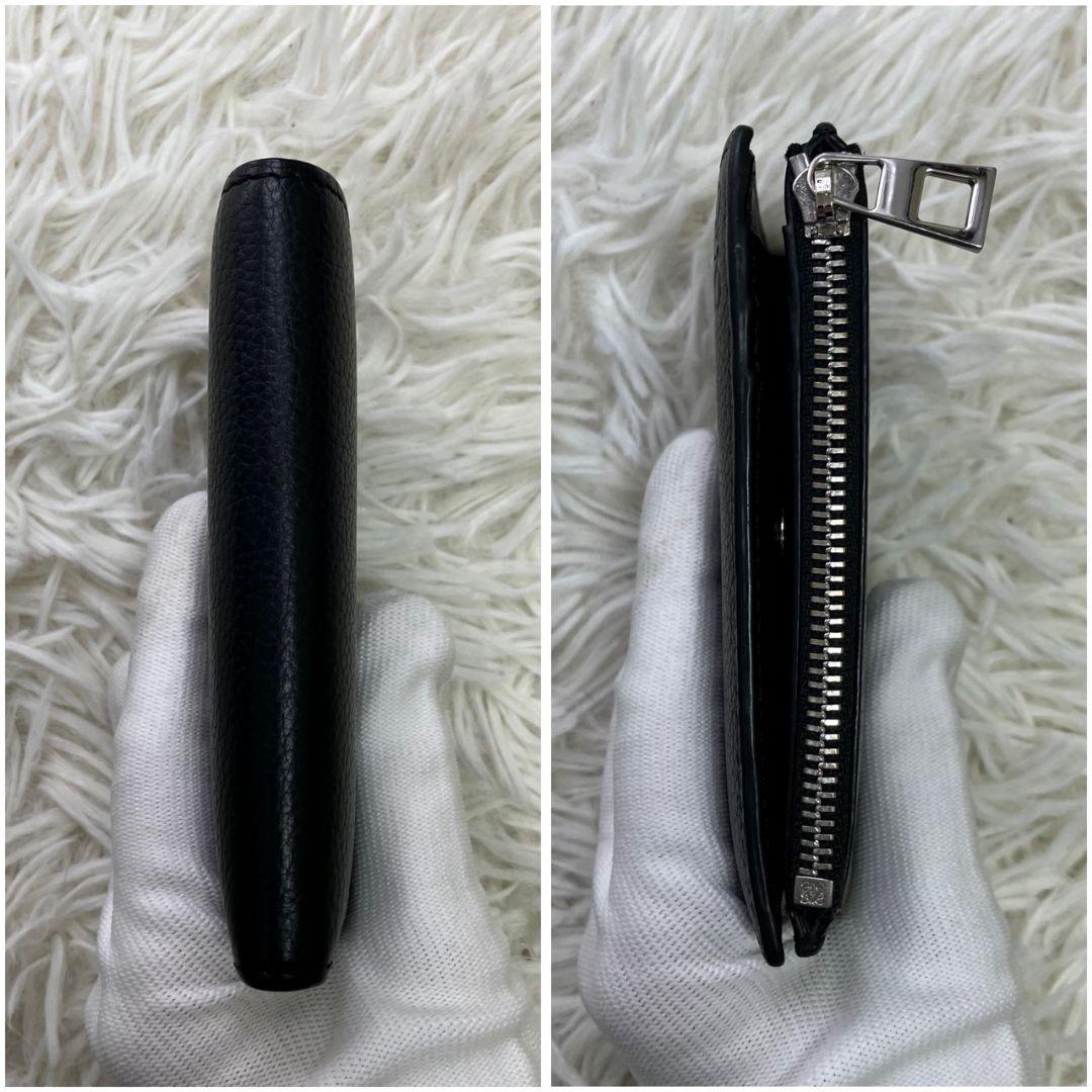 【極美品】ロエベ アナグラム スリムコンパクトウォレット 二つ折り ブラック