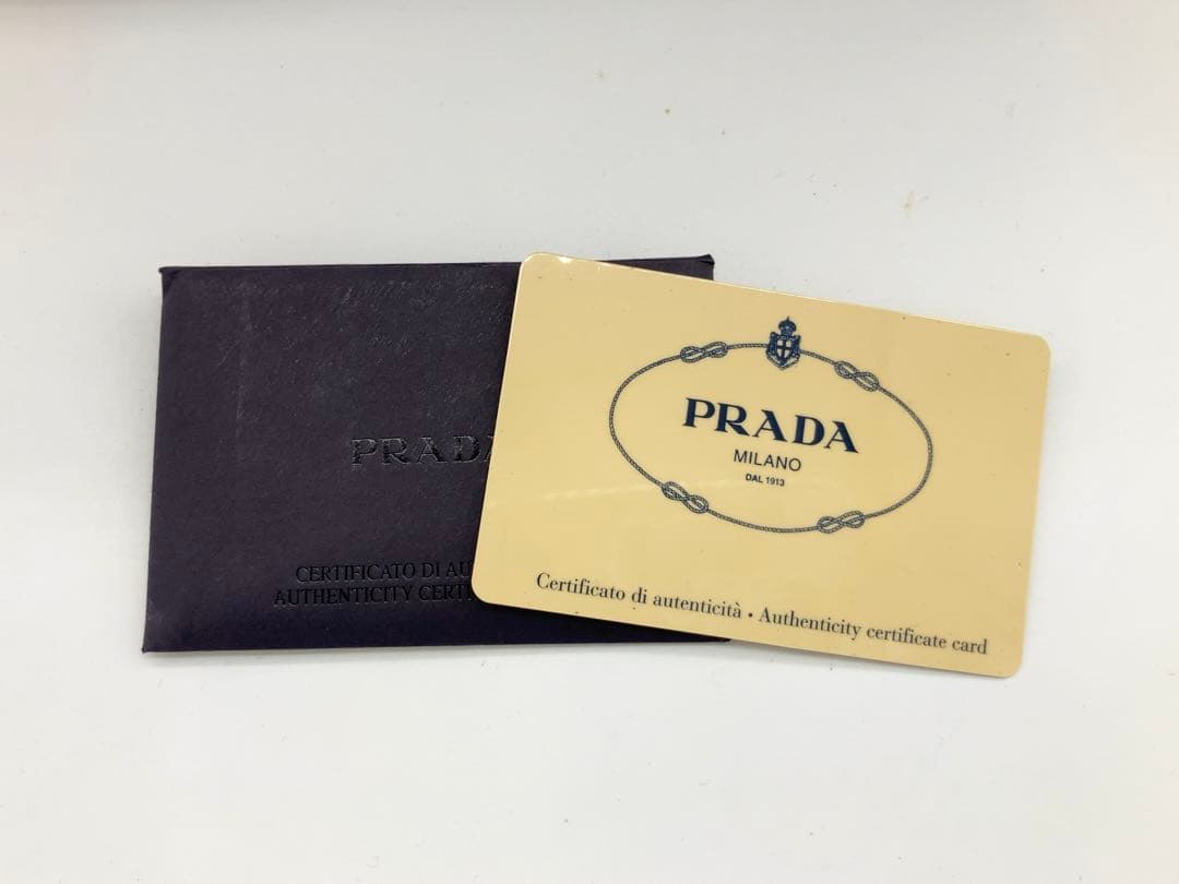 PRADA 三角ロゴプレート キャンバス レザー ミニボストン ハンドバッグ