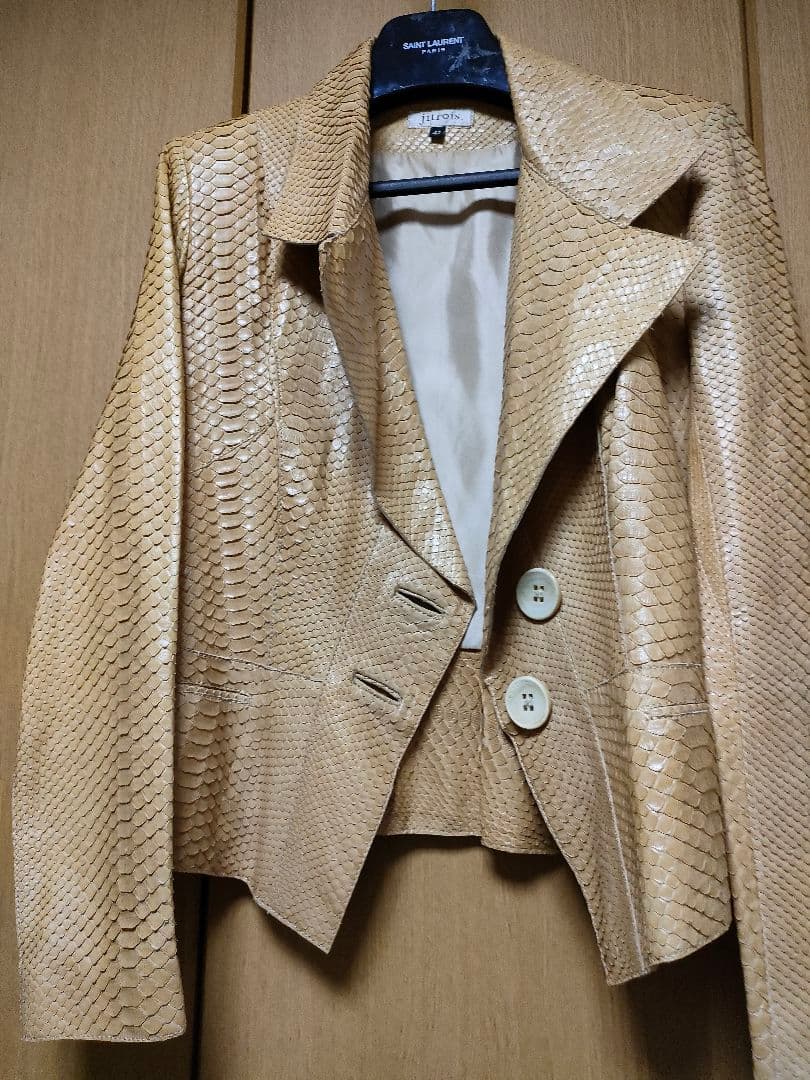 希少ジトロアJitroisパイソンレザージャケット