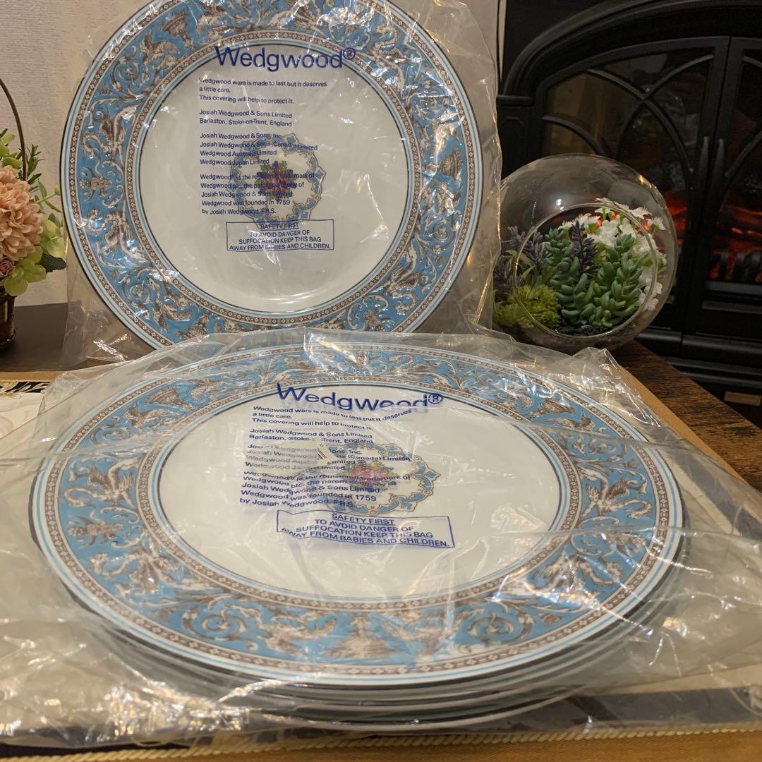 未使用　ウェッジウッド フロレンティーン　ターコイズ　27cmディナープレート