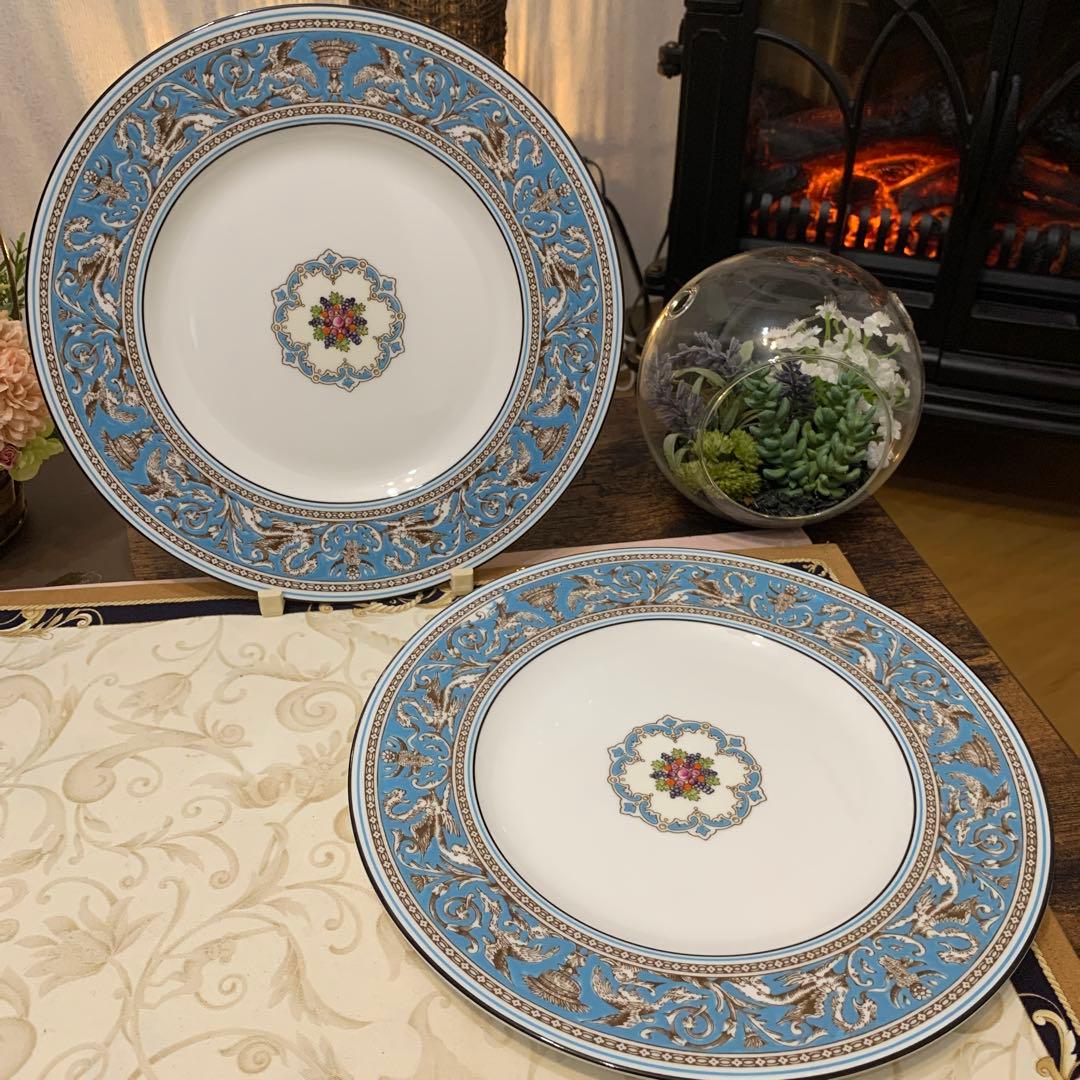 未使用　ウェッジウッド フロレンティーン　ターコイズ　27cmディナープレート