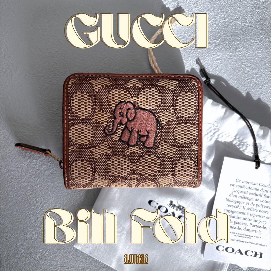 希少 GUCCI BillFold Wallet レトロ シグネチャー 折り財布