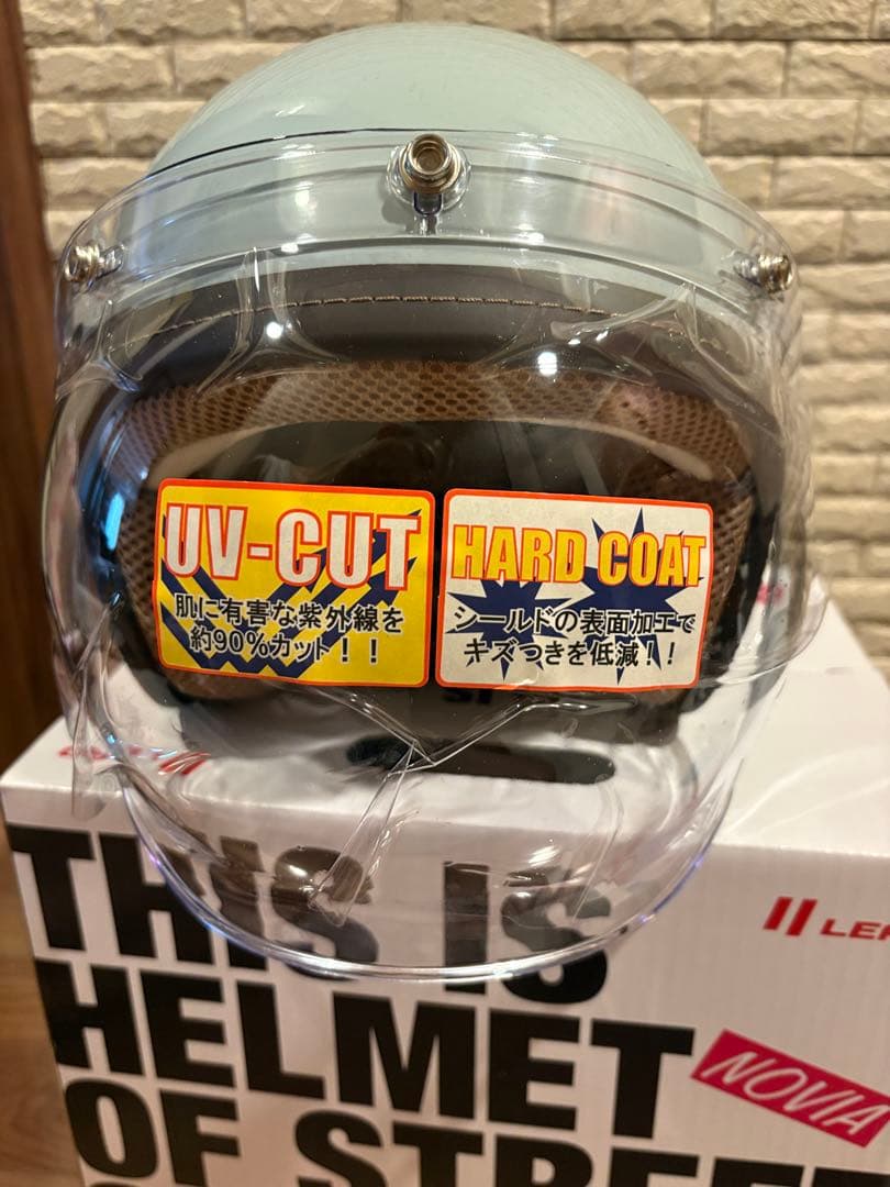 【送料込み】新品 リード工業 NOVIA 水色 ジェットヘルメット ノービア