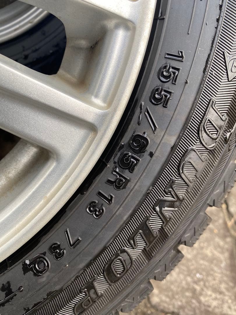 155 65R13 ① スタッドレスタイヤ　溝多め ダンロップ2本 ワゴンR等