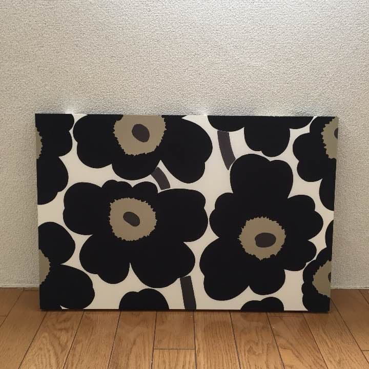 マリメッコ ファブリックボード(花柄・黒)