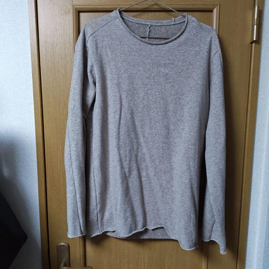 グレー 長袖カットソー ウール混