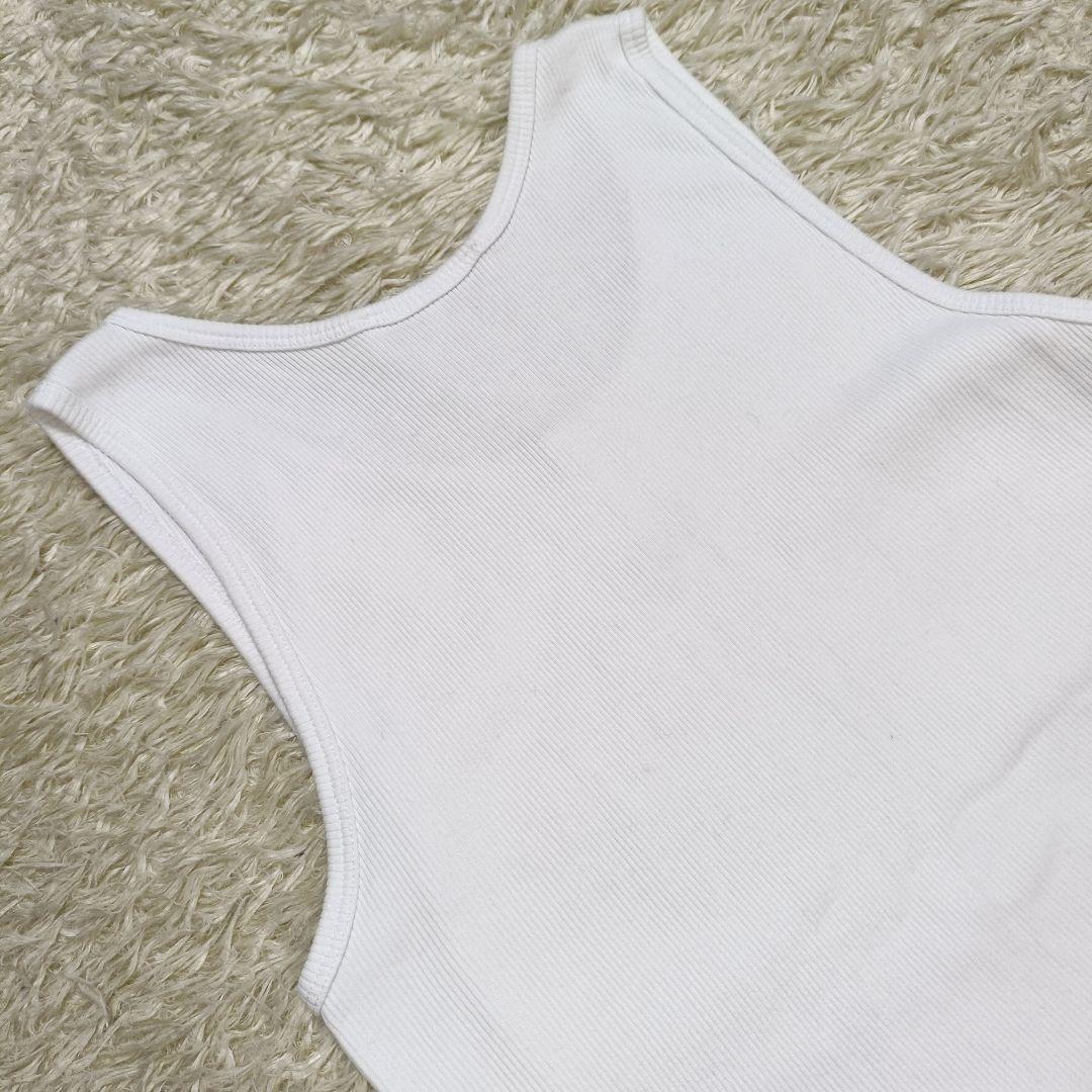 【未使用級】メゾンキツネ BABY FOX 刺繍 リブ編み タンクトップ S