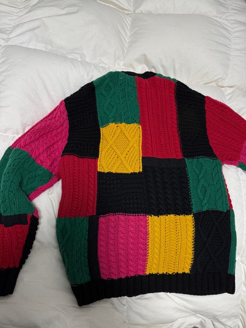 23awシュプリーム パッチワークケーブルニットカーディガン 新品未使用