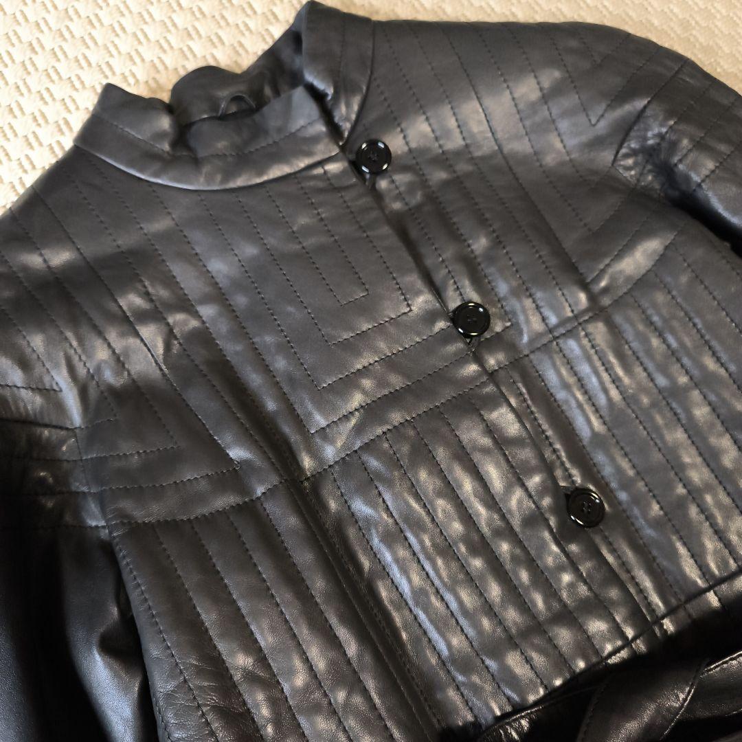 white bear レザーコート　レザー　ロングコート　本革　M