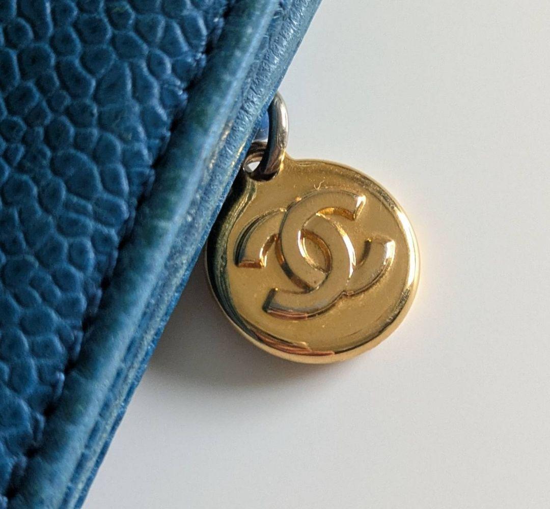 【ぴっぷ】CHANEL 青 レザー 財布