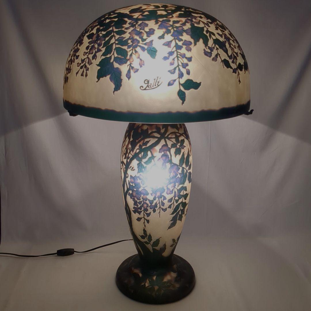 アンティーク　エミール・ガレ風ランプ　フロアスタンドランプ リーフモチーフ