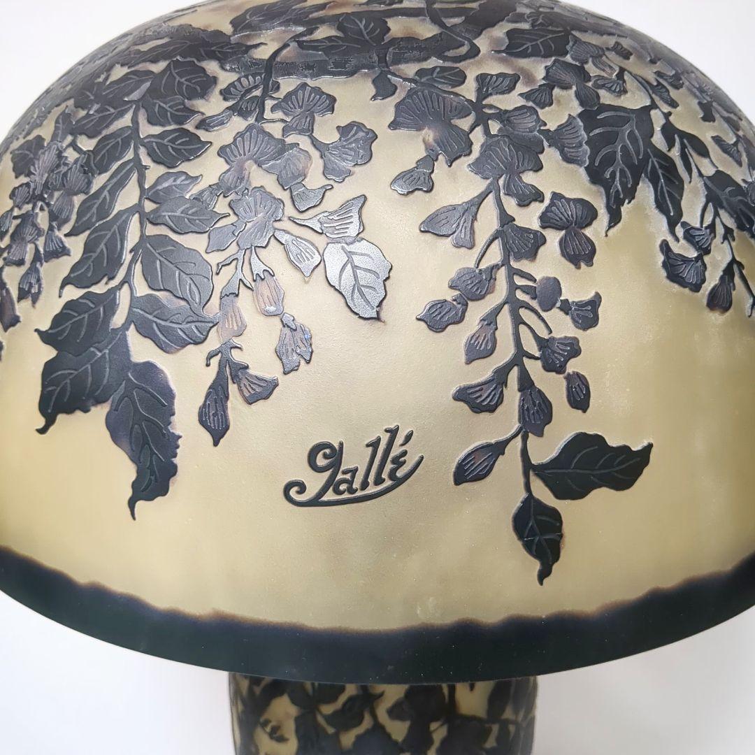 アンティーク　エミール・ガレ風ランプ　フロアスタンドランプ リーフモチーフ